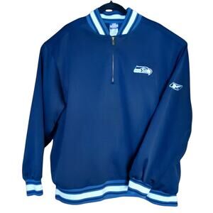 Reebok NFL Seattle Seahawks Heavyweight 1/4 Zip Men's Blue Pullover Jacket Sz XL